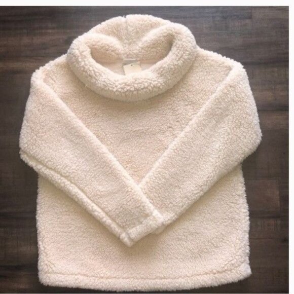 A New Day Small Pullover Sherpa Sweater Cozy Soft Cowl Cream NWT - Picture 3 of 5
